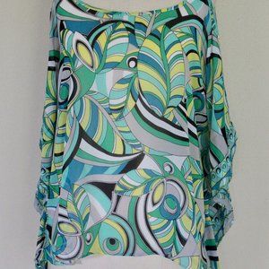 JENNIFER LOPEZ Patterned Cold Shoulder Blouse